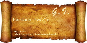 Gerlach Iván névjegykártya